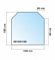 Preview: Sechseck 100x100cm Glas schwarz - Funkenschutzplatte Kaminbodenplatte Glasplatte Ofenplatte