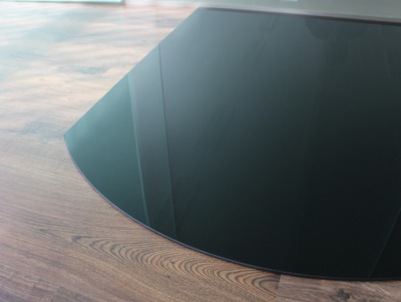 Segmentbogen 120x140cm Glas schwarz - Funkenschutzplatte Kaminbodenplatte Glasplatte