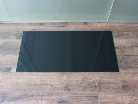 Saisonplatte Quadrat 70x70cm Glas schwarz - Kamin-Vorlegeplatte Funkenschutzplatte Kaminbodenplatte Glasplatte