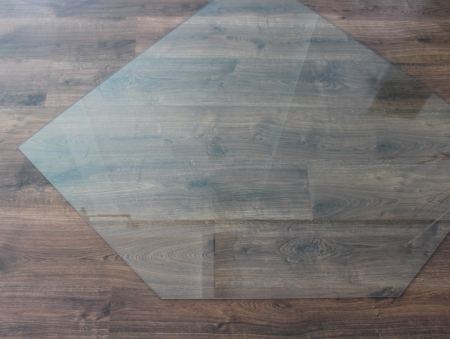 Fünfeck 125x125cm - Funkenschutzplatte Kaminbodenplatte Glasplatte