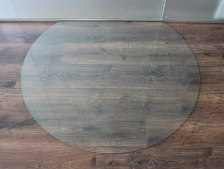Kreisabschnitt 120x105cm - Funkenschutzplatte Kaminbodenplatte Glasplatte