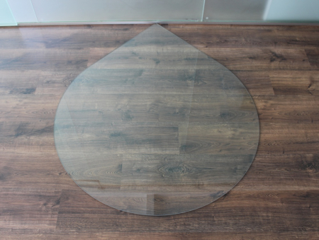 Tropfen 110cm - Funkenschutzplatte Kaminbodenplatte Glasplatte