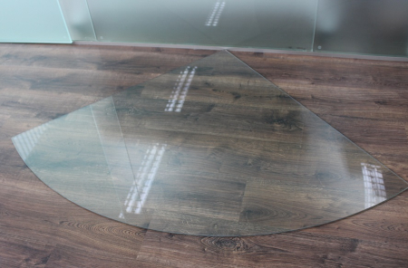Viertelkreis 110x110cm - Funkenschutzplatte Kaminbodenplatte Glasplatte