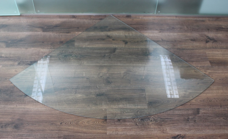 Viertelkreis 120x120cm - Funkenschutzplatte Kaminbodenplatte Glasplatte