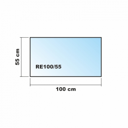 Saisonplatte Rechteck 100x55cm Glas weiß - Kamin-Vorlegeplatte Funkenschutzplatte Kaminbodenplatte Glasplatte