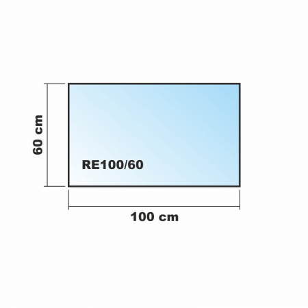 Saisonplatte Rechteck 100x60cm - Kamin-Vorlegeplatte Funkenschutzplatte Kaminbodenplatte Glasplatte