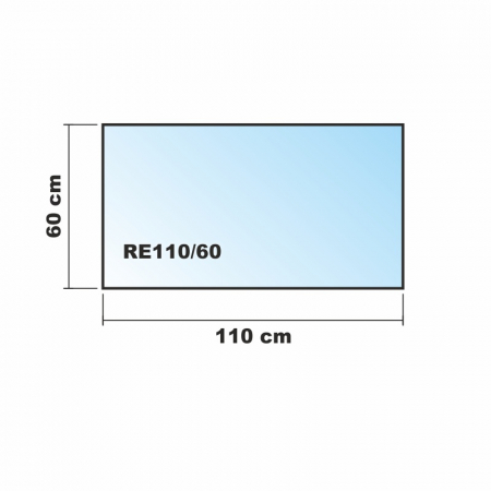 Saisonplatte Rechteck 110x60cm Glas weiß - Kamin-Vorlegeplatte Funkenschutzplatte Kaminbodenplatte Glasplatte