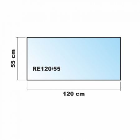 Saisonplatte Rechteck *Frosty* 120x55cm - Kamin-Vorlegeplatte Milchglas Funkenschutzplatte Kaminbodenplatte Glasplatte