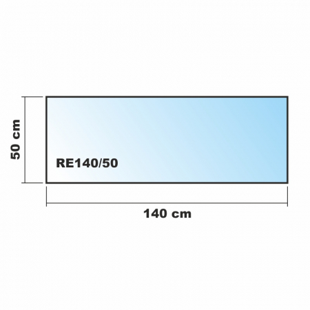 Preview: Saisonplatte Rechteck 140x50cm - Kamin-Vorlegeplatte Funkenschutzplatte Kaminbodenplatte Glasplatte