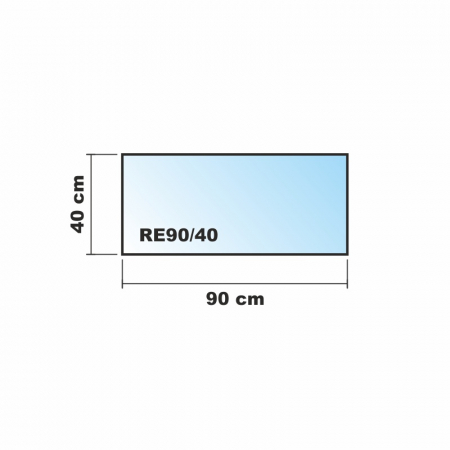 Saisonplatte Rechteck 90x40cm Glas weiß - Kamin-Vorlegeplatte Funkenschutzplatte Kaminbodenplatte Glasplatte