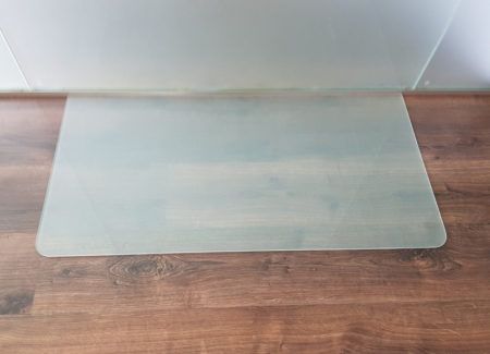*Frosty* 100x50cm abgerundet - Echtglas Küchenrückwand Spritzschutz Fliesenspiegel Glasplatte Rückwand