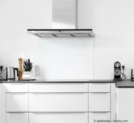 70x55cm Glas weiß - Echtglas Küchenrückwand Spritzschutz Fliesenspiegel Glasplatte Rückwand