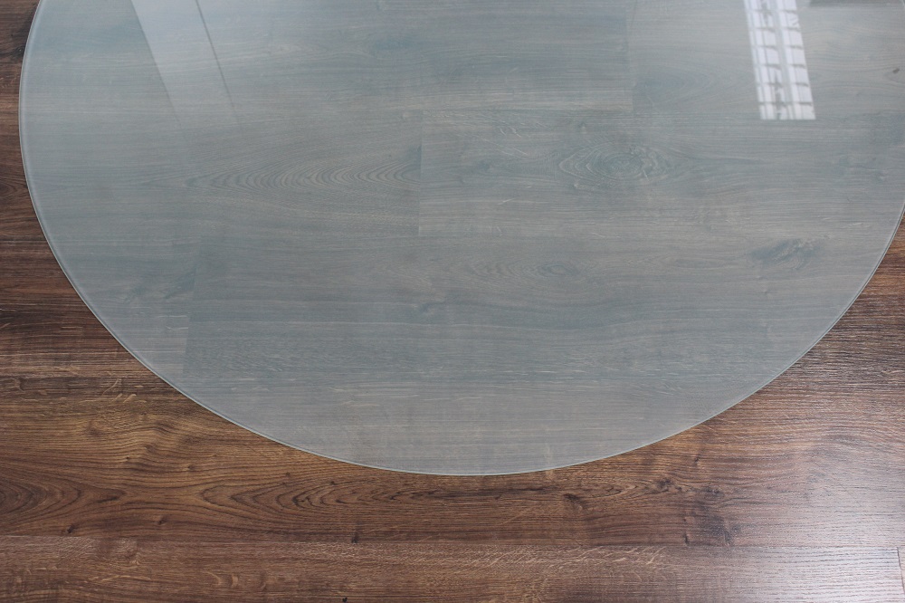 Funkenschutzplatte Milchglas Kaminbodenplatte ... Rundbogen *Frosty* 100x120cm 