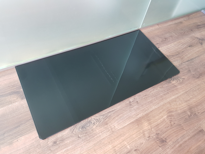 Funkenschutzplatte24 De Saisonplatte Rechteck 100x50cm Schwarz Abgerundet Glas Kamin Vorlegeplatte Funkenschutzplatte Kaminbodenplatte Glasplatte