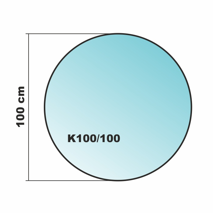 Kreis 100x100cm Glas weiß - Funkenschutzplatte Kaminbodenplatte Glasplatte Ofenunterlage Kaminplatte