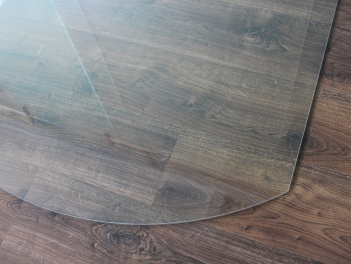 Funkenschutzplatte Kaminbodenplatte ... Kreisabschnitt 150x130cm Glas schwarz 