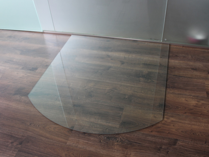 Segmentbogen 100x110cm - Funkenschutzplatte Kaminbodenplatte Glasplatte