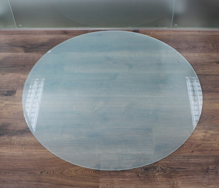 Kreis *Frosty* 100x100cm - Funkenschutzplatte Milchglas Kaminbodenplatte Glasplatte