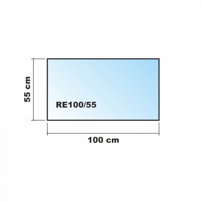 Saisonplatte Rechteck 100x55cm Glas weiß - Kamin-Vorlegeplatte Funkenschutzplatte Kaminbodenplatte Glasplatte