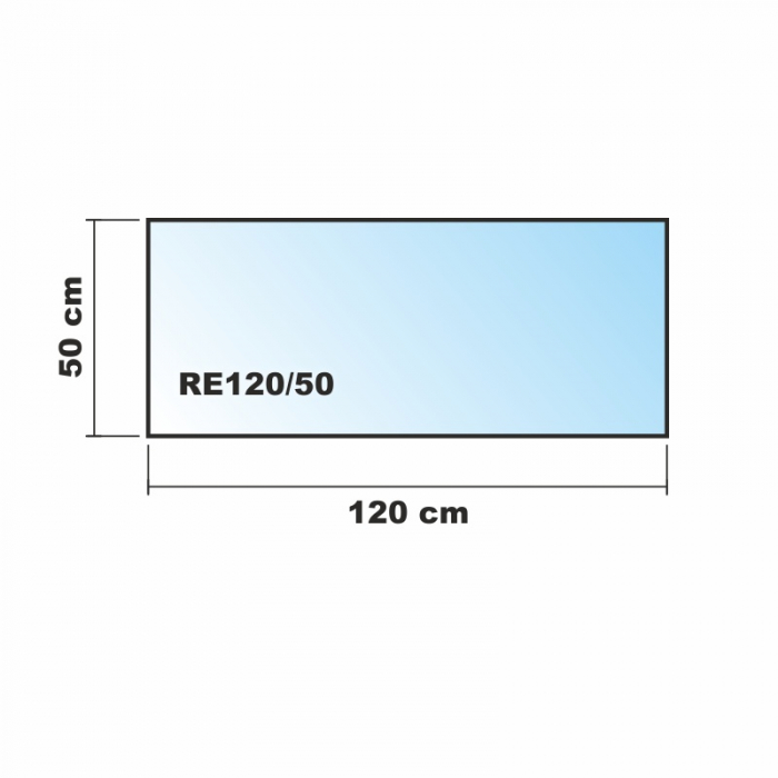 Rechteck 120x50cm - Kamin-Vorlegeplatte Funkenschutzplatte Kaminbodenplatte Glasplatte