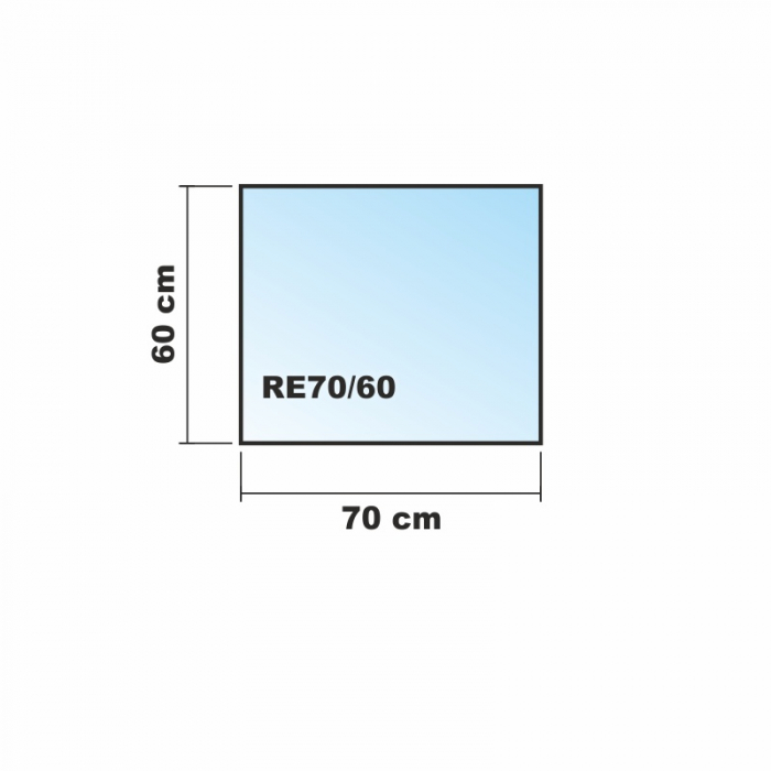 Rechteck *Frosty* 70x60cm - Kamin-Vorlegeplatte Milchglas Funkenschutzplatte Kaminbodenplatte Glasplatte