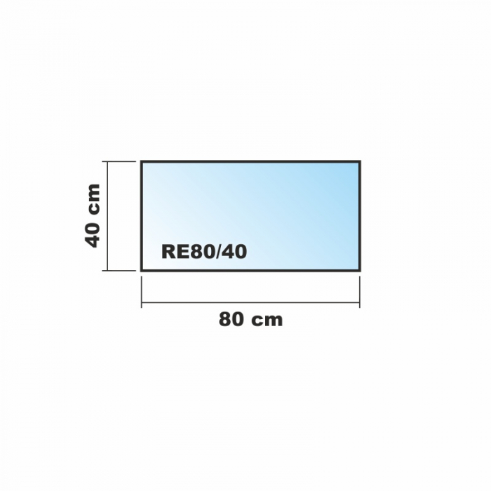 Saisonplatte Rechteck 80x40cm Glas weiß - Kamin-Vorlegeplatte Funkenschutzplatte Kaminbodenplatte Glasplatte
