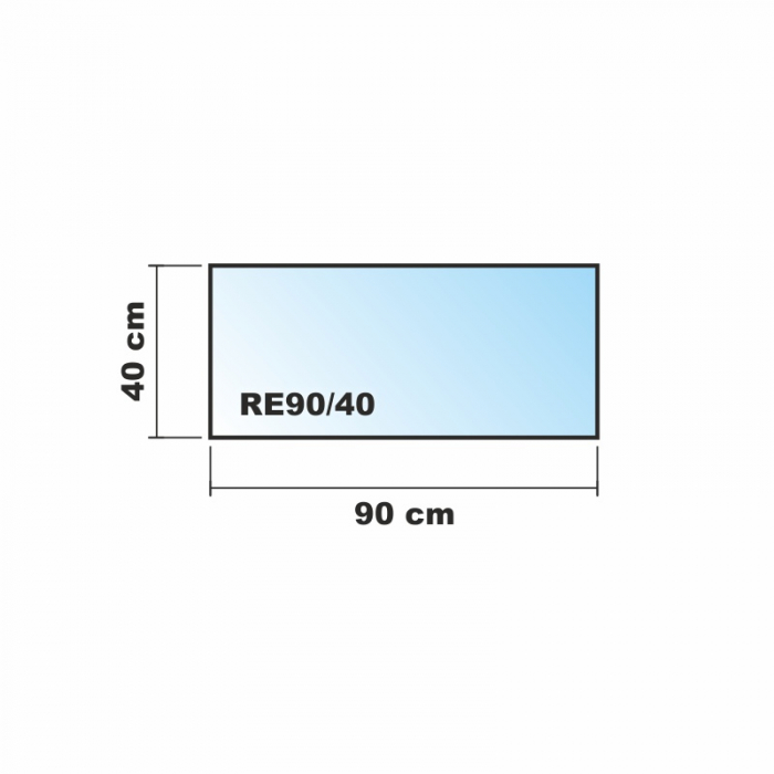 Saisonplatte Rechteck 90x40cm Glas weiß - Kamin-Vorlegeplatte Funkenschutzplatte Kaminbodenplatte Glasplatte