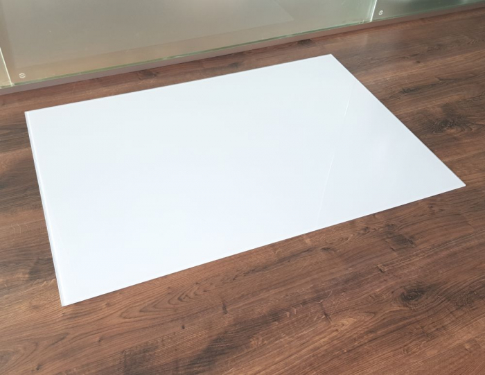 110x60cm Glas weiß - Echtglas Küchenrückwand Spritzschutz Fliesenspiegel Glasplatte Rückwand