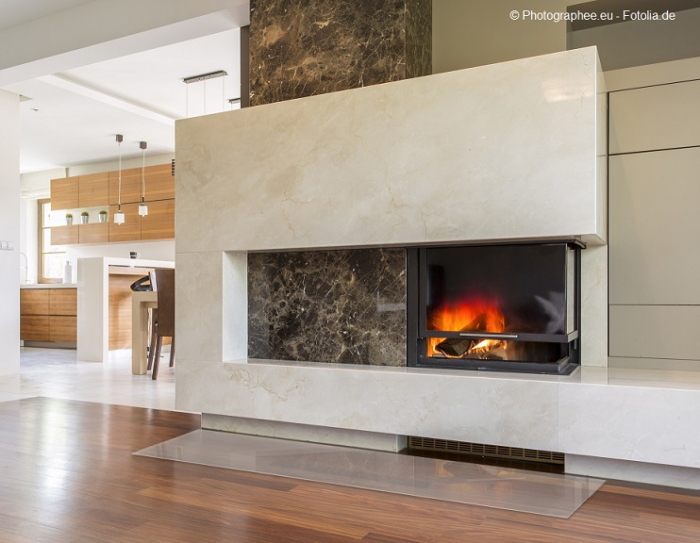 Saisonplatte Rechteck *Frosty* 120x40cm - Kamin-Vorlegeplatte Milchglas Funkenschutzplatte Kaminbodenplatte Glasplatte