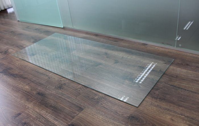 Saisonplatte Rechteck 130x50cm - Kamin-Vorlegeplatte Funkenschutzplatte Kaminbodenplatte Glasplatte