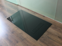 Saisonplatte Rechteck 110x55cm Glas schwarz - Kamin-Vorlegeplatte Funkenschutzplatte Kaminbodenplatte Glasplatte