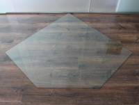 Fünfeck 125x125cm - Funkenschutzplatte Kaminbodenplatte Glasplatte