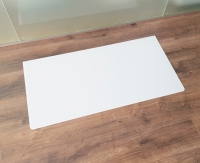 Rechteck 100x50cm abgerundet Glas weiß - Kamin-Vorlegeplatte Funkenschutzplatte Kaminbodenplatte Glasplatte