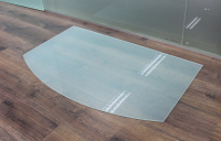 Segmentbogen *Frosty* 100x60cm - Funkenschutzplatte Milchglas Kaminbodenplatte Glasplatte