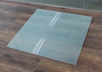 Quadrat *Frosty* 70x70cm - Kamin-Vorlegeplatte Milchglas Funkenschutzplatte Kaminbodenplatte Glasplatte