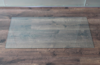 Vorlegeplatte Rechteck 100x50cm Klarglas - Saisonplatte Funkenschutzplatte Kaminbodenplatte Glasplatte